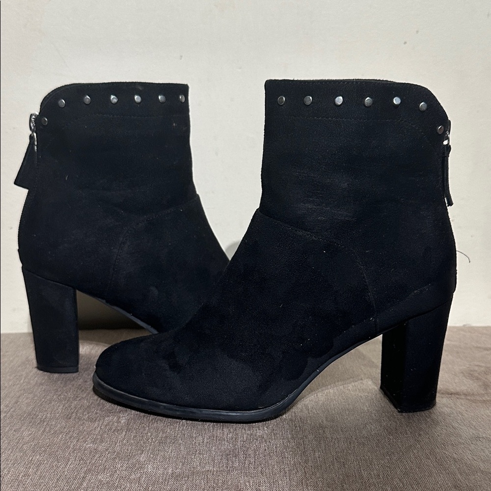 CL by Laundry Black Ankle Booties with Stud Accents